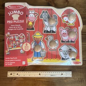 Melissa & Doug Farm Animals Jumbo Knob Peg Wooden Puzzle NEW Sealed Extra Large